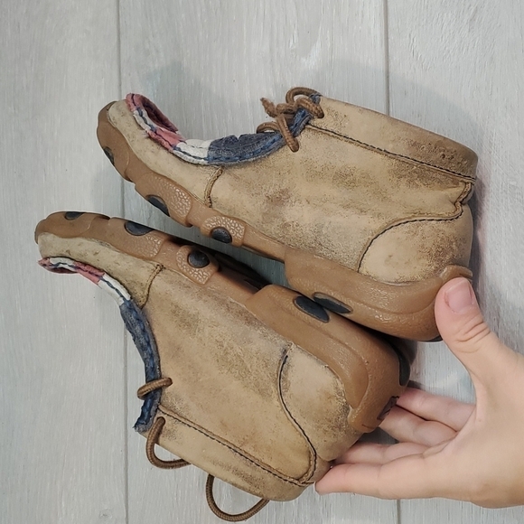 Twisted X Kids Boys Moc Hi Top American Flag Driving Shoes sz 12 - Picture 6 of 12